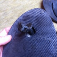 Original Luna Huaraches 5 Hier sieht man die Vertiefung, damit der Knoten auf der Unterseite nicht übersteht.